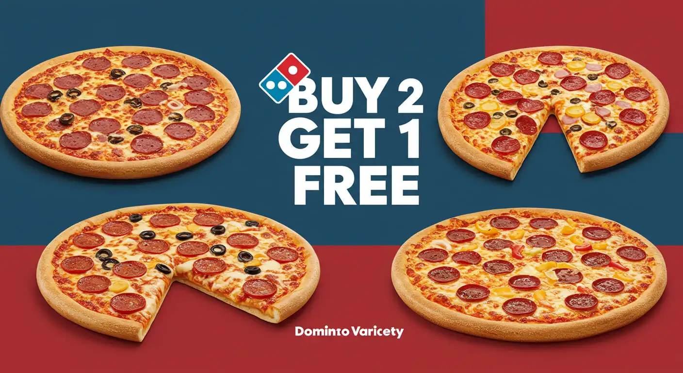 Domino's - Buy 2 Get 1 FREE Medium Pizzas