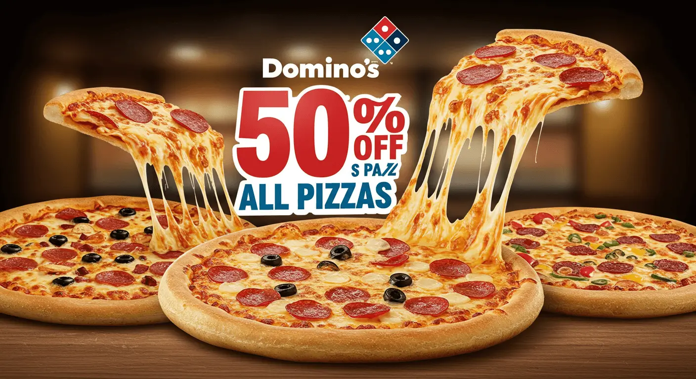 Domino's - 50% Off All Pizzas Online